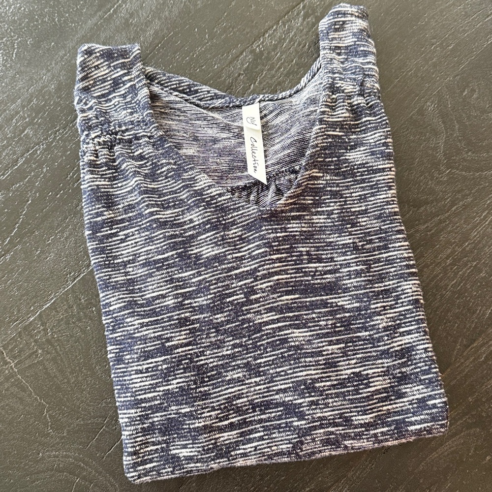 NY Collection Blue Short Sleeve Relaxed T-Shirt
